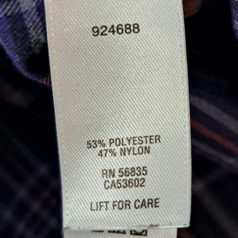 Cabela's Plaid Button Down Purple Long Sleeve Women's Small Shirt - Picture 6 of 7